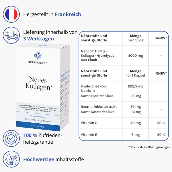 Nahrwerttabelle Neues Kollagen Serenalpes Nahrwerttabelle Neues Kollagen Serenalpes