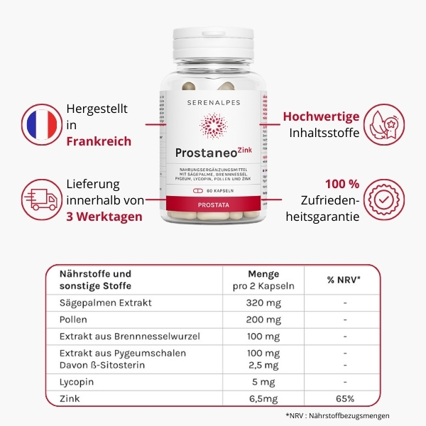 Nahrwerttabelle Prostaneo Zink Serenalpes Nahrwerttabelle Prostaneo Zink Serenalpes